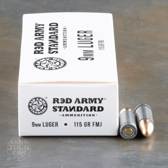 50rds – 9mm Red Army Standard 115gr. FMJ Ammo