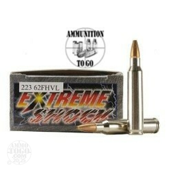 6rds - 223 Rem Extreme Shock 62gr FHVL Ammo