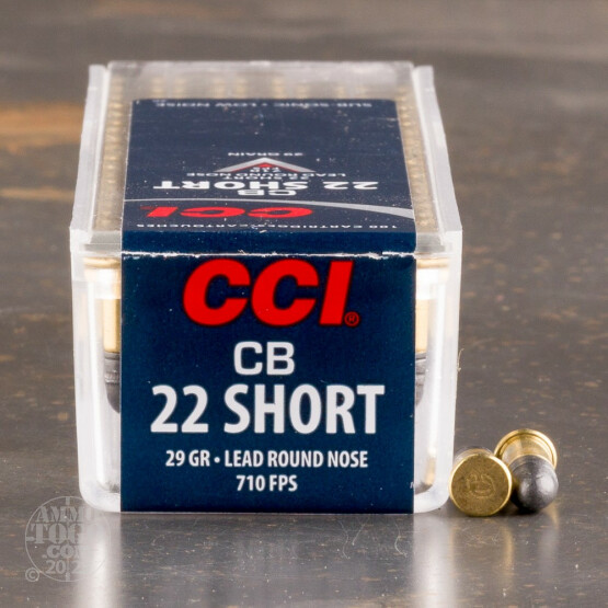 100rds - .22 CB Short CCI 29gr. Lead Round Nose Ammo
