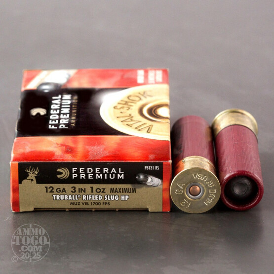 5rd - 12 Gauge Federal Premium 3" 1oz. Max Truball Rifled Slug HP Ammo