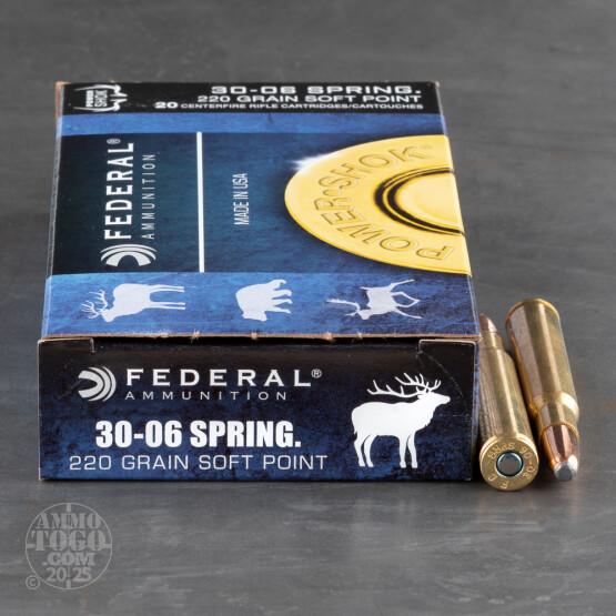 20rds - 30-06 Federal Power-Shok 220gr. Hot-Cor Soft Point Ammo