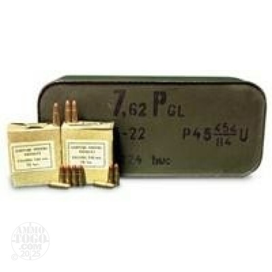 1224rds - 7.62x25 Tokarev Romanian Military 85gr. FMJ Ammo