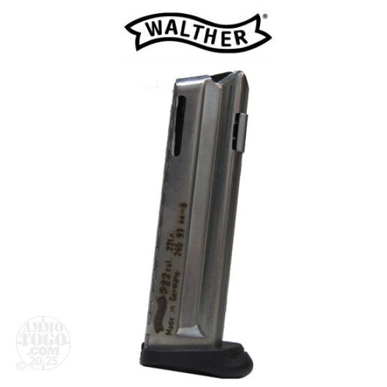 1 - Walther P22 22LR. 10rd. Stainless Magazine w/Finger Rest