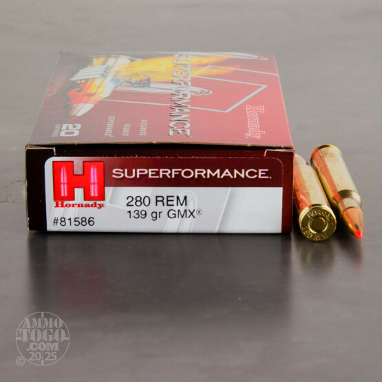20rds - 280 Rem. Hornady Superformance 139gr. GMX Ammo