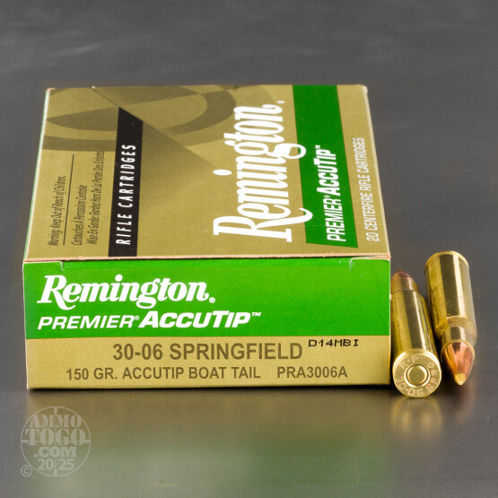 20rds - 30-06 Remington 150gr. Premier AccuTip Boat Tail Ammo