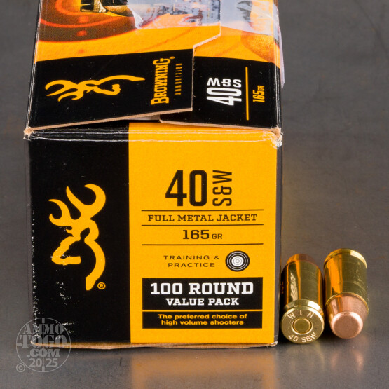 100rds – 40 S&W Browning 165gr. FMJ Ammo