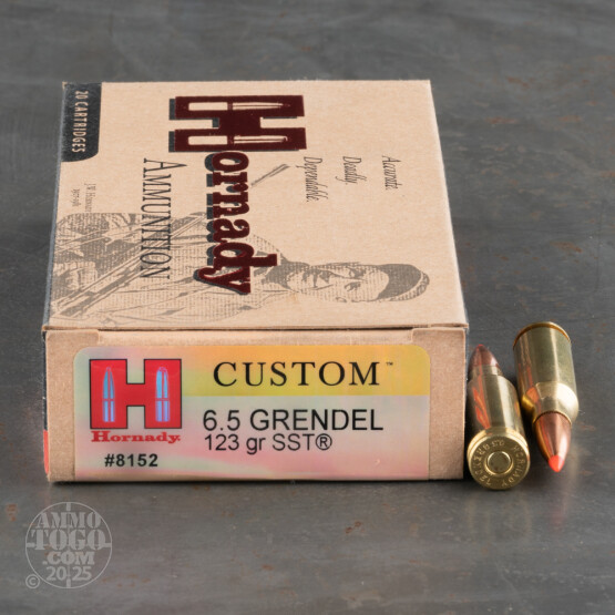 200rds - 6.5 Grendel Hornady Custom 123gr. SST Ammo
