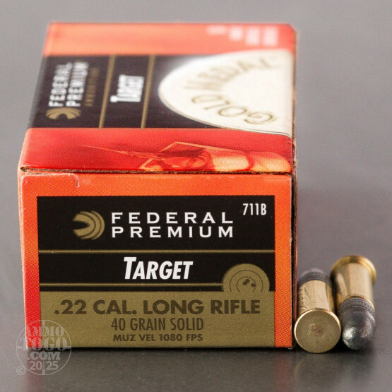 50rds - 22LR Federal Gold Medal Target 40gr. Solid Point Ammo