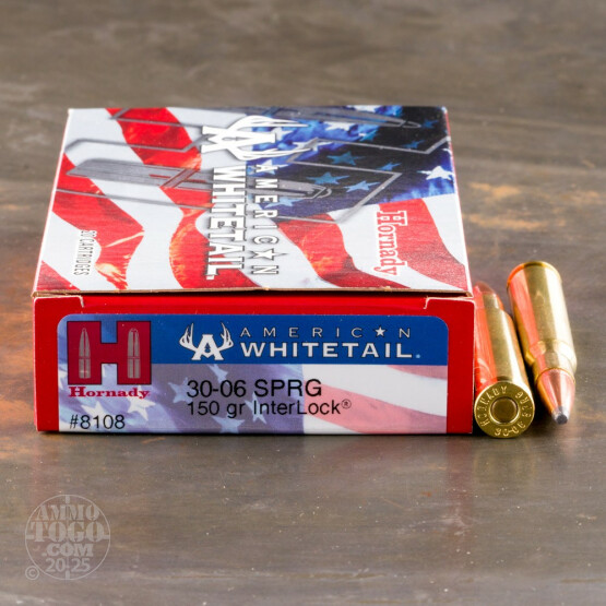 200rds – 30-06 Hornady American Whitetail 150gr. Interlock SP Ammo 