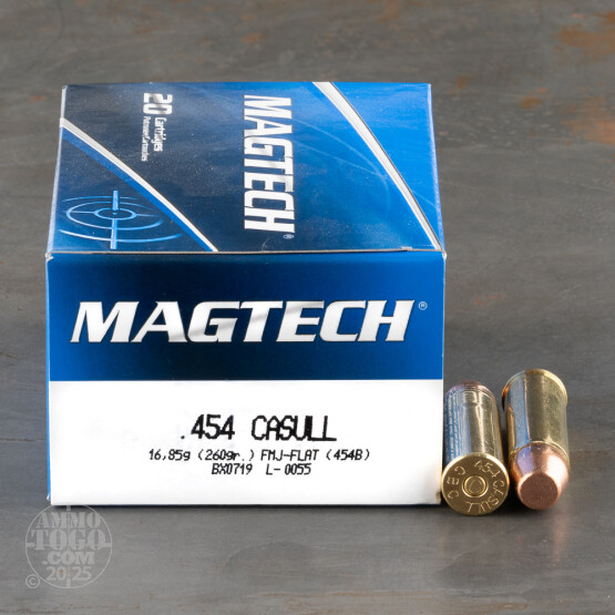 20rds - 454 Casull Magtech 260gr. FMJ Flat Point Ammo