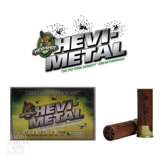 250rds - 12 Ga. Hevi-Shot 3" 1 1/4oz Waterfowl #6 Hevi-Metal Ammo