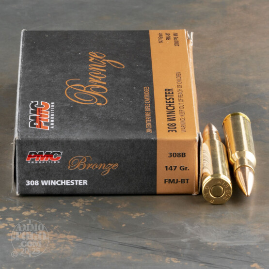 20rds - .308 PMC Bronze 147gr. FMJ-BT Ammo