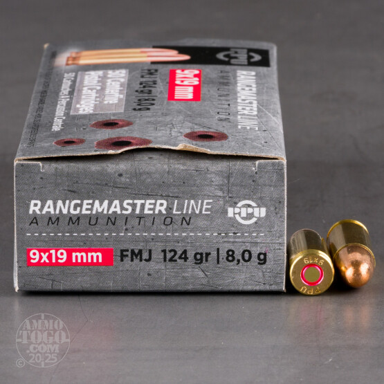 50rds – 9mm Prvi Partizan Rangemaster 124gr. FMJ Ammo