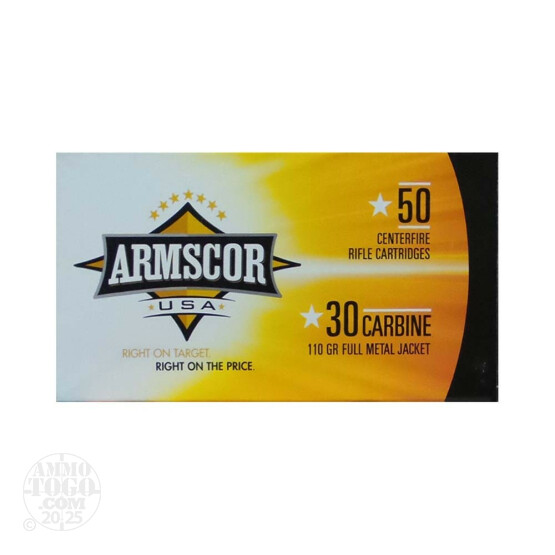 1000rds - 30 Carbine Armscor 110gr. FMJ Ammo