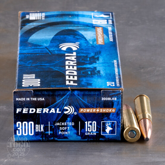 200rds – 300 AAC Blackout Federal Power-Shok 150gr. JSP Ammo