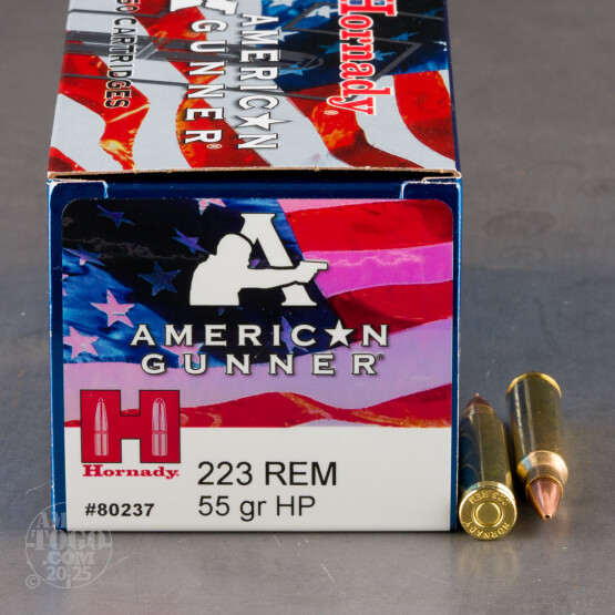 500rds – 223 Rem Hornady American Gunner 55gr. HP Ammo