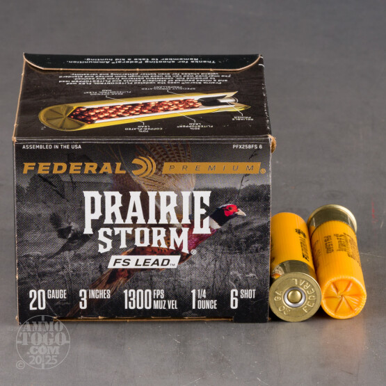 25rds – 12 Gauge Federal Prairie Storm FS Lead 3" 1-1/4oz. #6 Shot Ammo