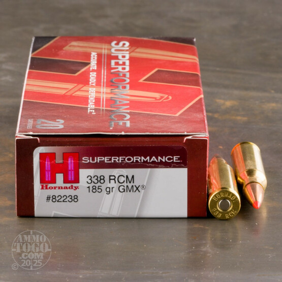20rds - 338 RCM Hornady Superformance 185gr. GMX Polymer Tip Ammo