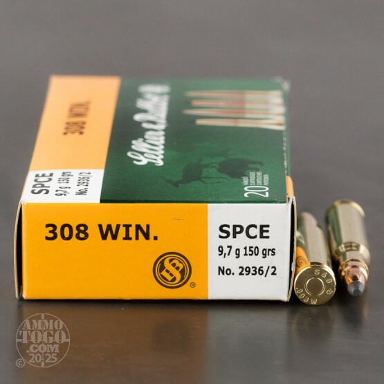 20rds – 308 Win Sellier & Bellot 150gr. SPCE Ammo