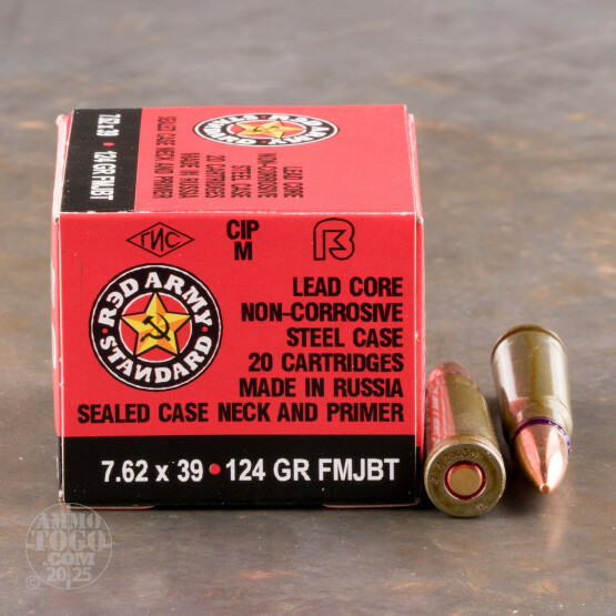 1000rds – 7.62x39 Red Army Standard 124gr. FMJBT Ammo