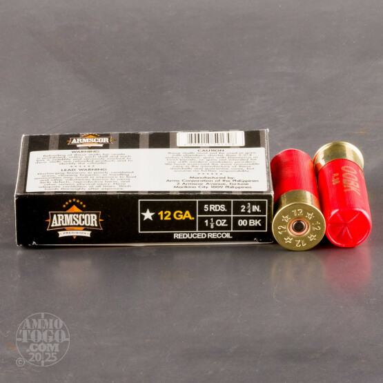 250rds - 12 Gauge Armscor Precision Low Recoil 2-3/4" 9-Pellet Buckshot Ammo 