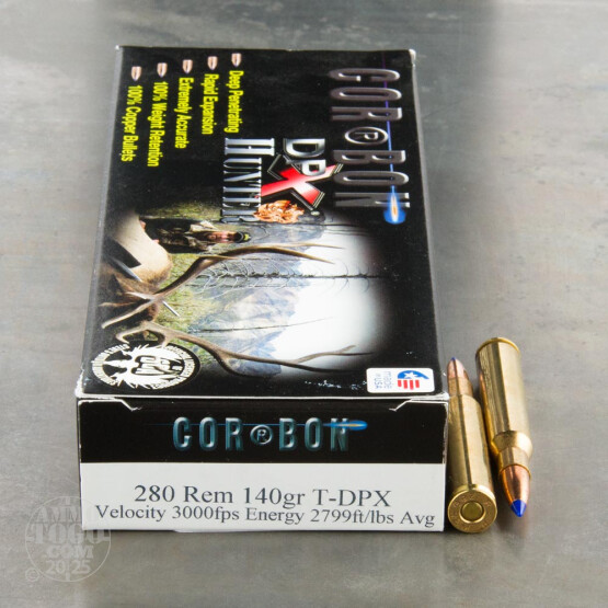 20rds - 280 Rem. Corbon Hunter 140gr. T-DPX Ammo