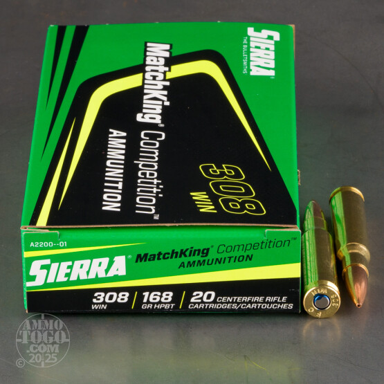 20rds – 308 Win Sierra MatchKing Competition 168gr. HPBT MatchKing Ammo