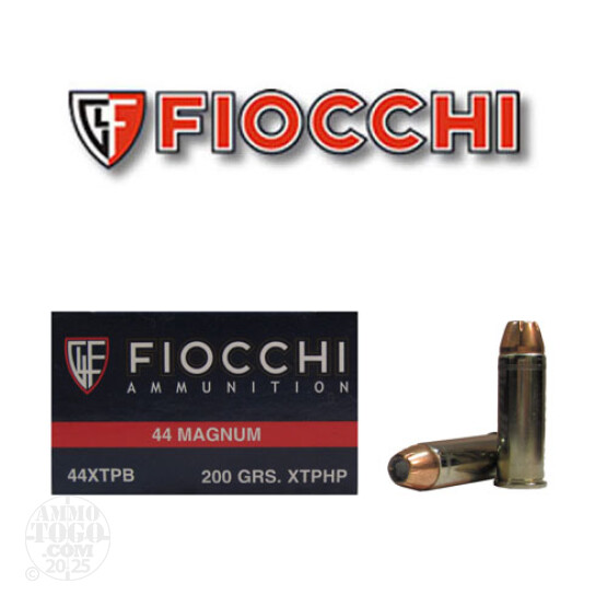 50rds - 44 Mag Fiocchi 200gr. XTP Jacketed Hollow Point Ammo