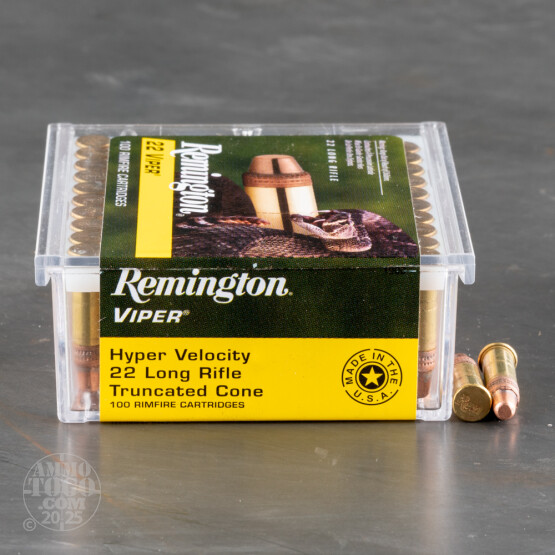 100rds - 22LR Remington Viper 36gr. HV Truncated Solid Base Ammo