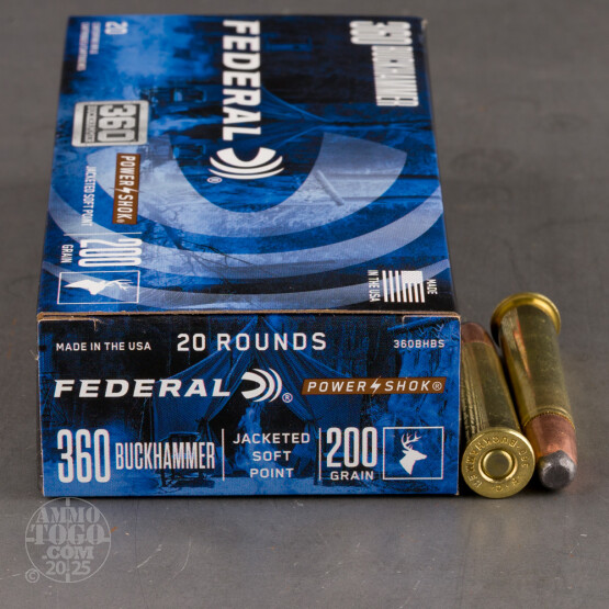 20rds – 360 Buckhammer Federal Power-Shok 200gr. JSP Ammo
