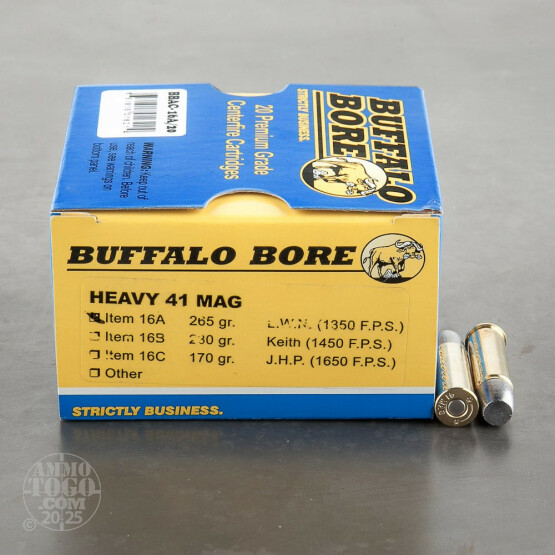20rds - 41 Mag Heavy Buffalo Bore 265gr. LBT LFN Ammo