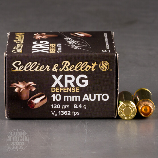 25rds – 10mm Sellier & Bellot XRG Defense 130gr. SCHP Ammo