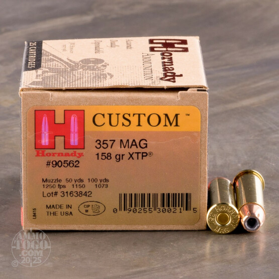 25rds - 357 Mag Hornady 158gr. XTP Hollow Point Ammo