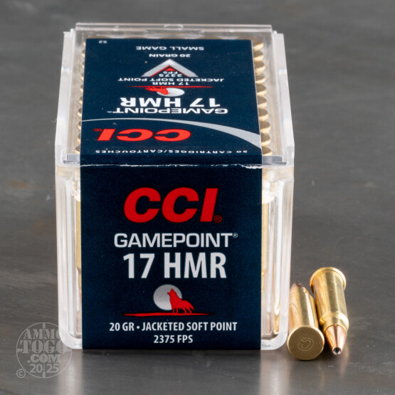 50rds - .17 HMR CCI Game Point 20gr. Soft Point Ammo