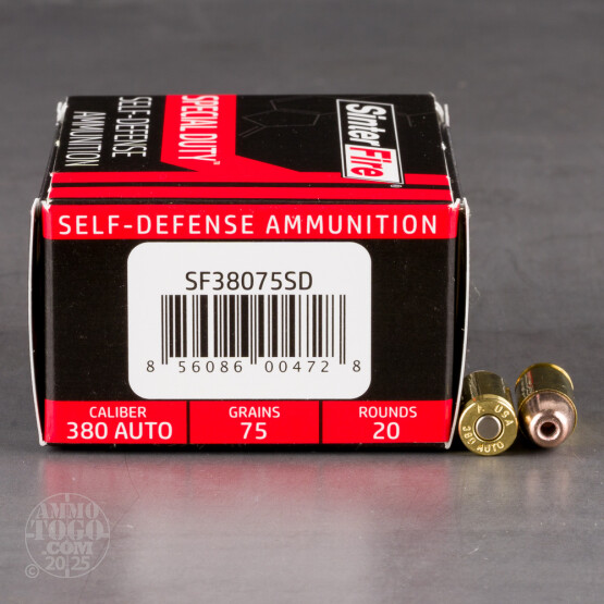 20rds - 380 Auto SinterFire 75gr. Frangible HP Ammo