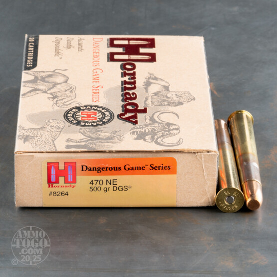 20rds - 470 NE Hornady 500gr. DGS Ammo