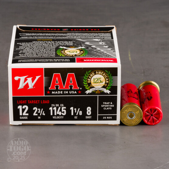 250rds – 12 Gauge Winchester AA Grand American 125th Anniversary 2-3/4" 1-1/8oz. #8 Shot Ammo