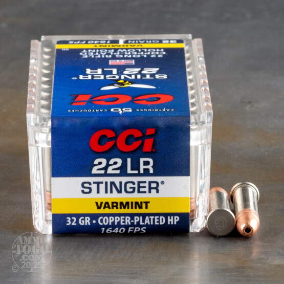 50rds - 22LR CCI Stinger 32gr. Hyper Velocity Hollow Point Ammo