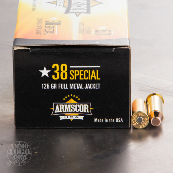 50rds - 38 Special ARMSCOR USA Precision 125gr. FMJ Ammo