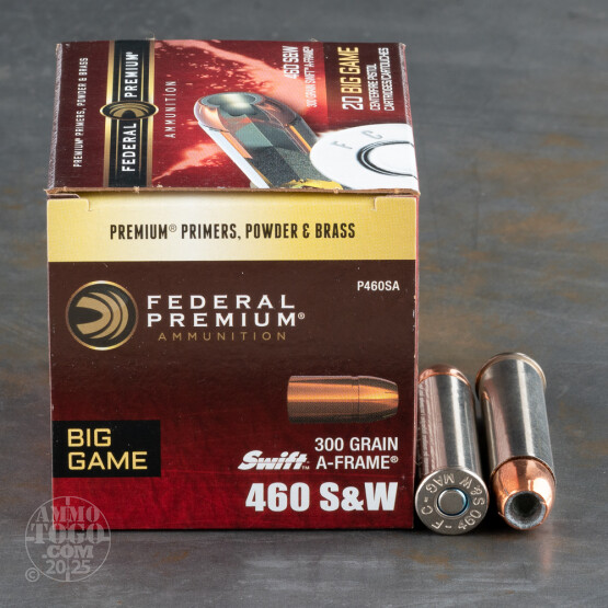 20rds - 460 S&W Federal Vital-Shok 300gr. Swift A-Frame Ammo