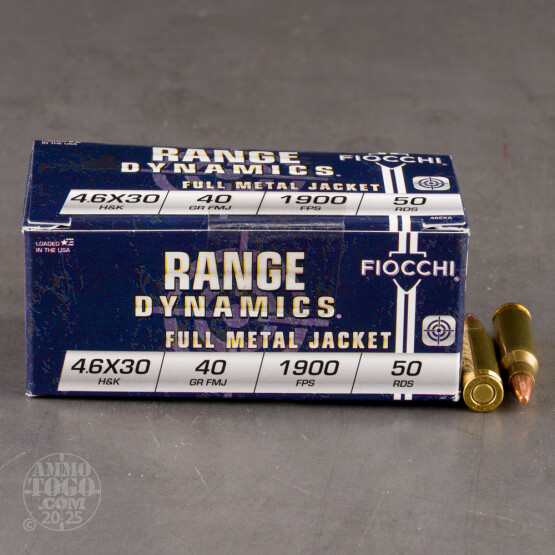 50rds - 4.6x30mm HK Fiocchi 40gr. FMJ Ammo