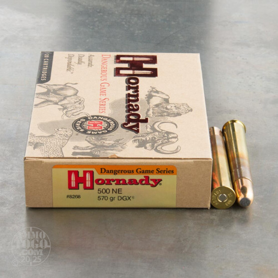 20rds – 500 Nitro Express Hornady Dangerous Game Series 570gr. DGX Ammo