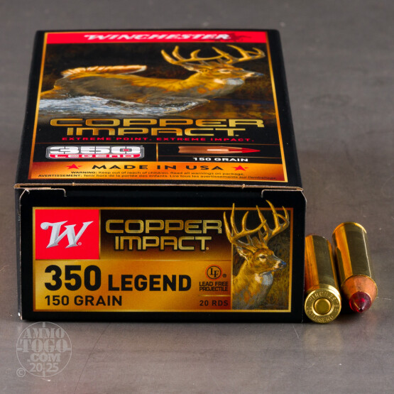 20rds – 350 Legend Winchester Copper Impact 150gr. Copper Extreme Point Ammo