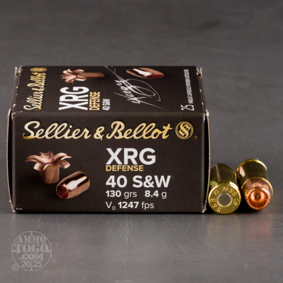 25rds – 40 S&W Sellier & Bellot XRG Defense 130gr. SCHP Ammo