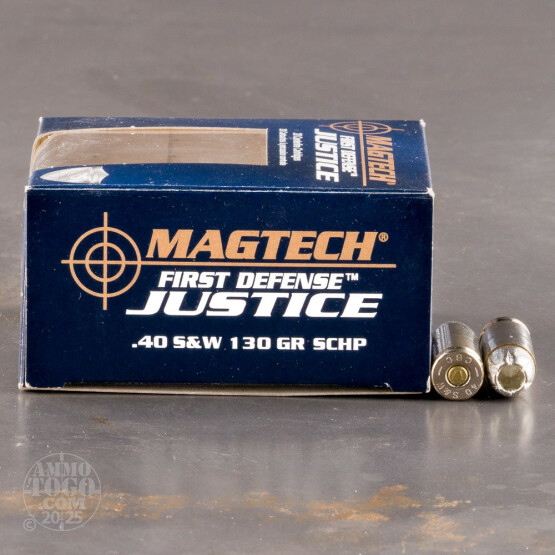 20rds - 40 S&W Magtech First Defense Justice 130gr. SCHP Ammo