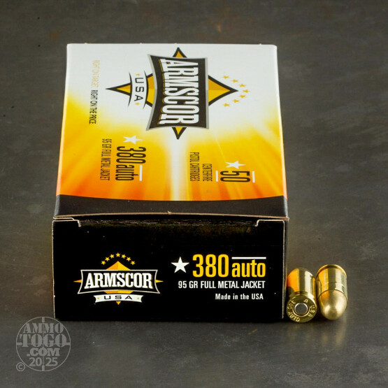 1000rds – 380 Auto Armscor USA 95gr. FMJ Ammo 