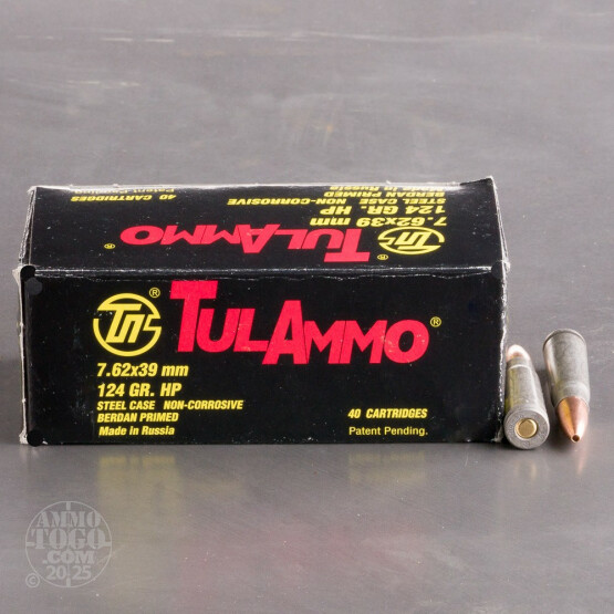 1000rds - 7.62x39mm Tula 124gr. HP Ammo
