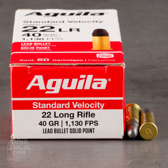 50rds – 22 LR Aguila 40gr. LRN Ammo