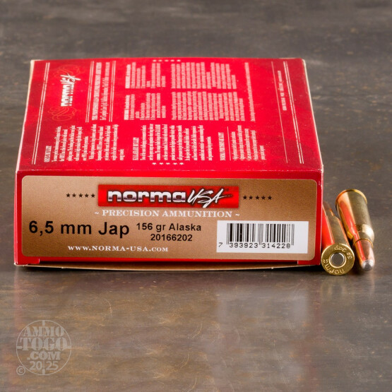 20rds - 6.5 Jap Norma 156gr. Alaska Soft Point Ammo