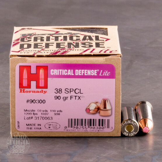 250rds - 38 Special Hornady Critical Defense 90gr. FTX Ammo